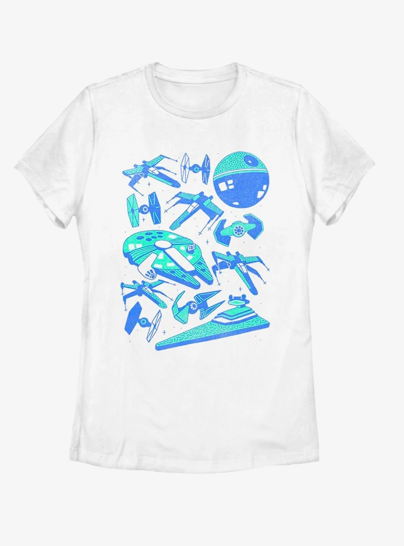 Star Wars Blue Ships Womens T-Shirt
