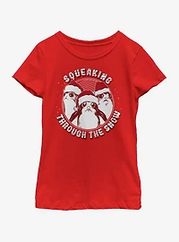 Star Wars: the Last Jedi Squeaking Through Snow Youth Girls T-Shirt