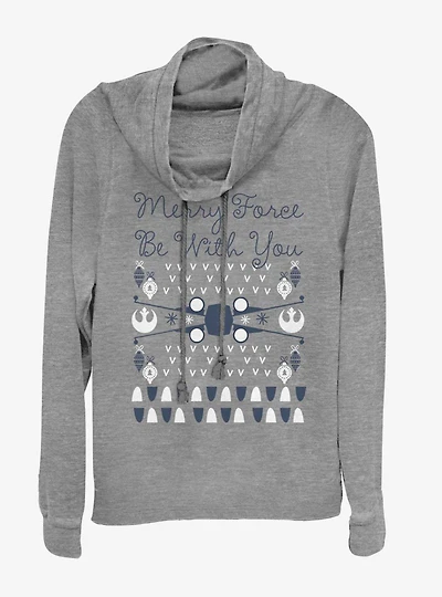 Star Wars Sweater Style Cowlneck Long-Sleeve Womens Top