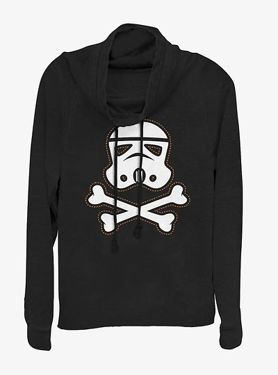 Star Wars Trooper Skull Patch Cowlneck Long-Sleeve Womens Top