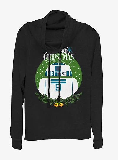 Star Wars R2 Wreath Cowlneck Long-Sleeve Womens Top