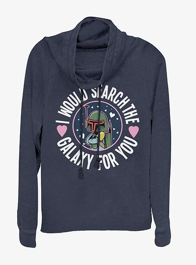 Star Wars Search The Galaxy Cowlneck Long-Sleeve Womens Top
