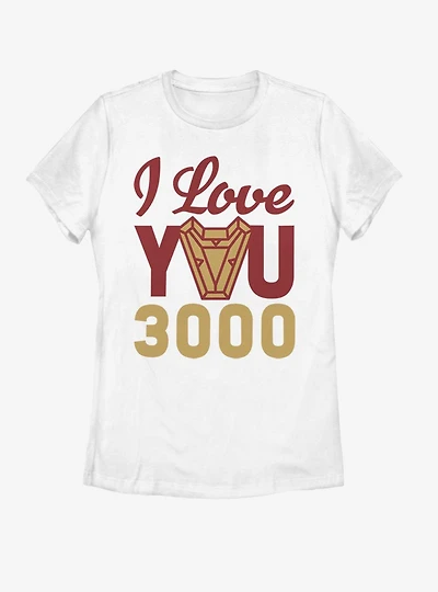 Marvel Iron Man Love You 3000 Arc Reactor Womens T-Shirt