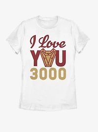 Marvel Iron Man Love You 3000 Arc Reactor Womens T-Shirt