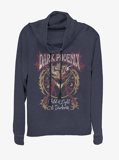 Marvel X-Men Dark Phoenix Rising Cowlneck Long-Sleeve Womens Top
