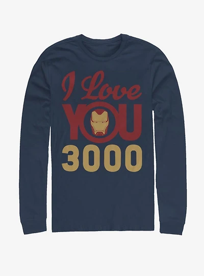 Marvel Iron Man Love You 3000 Icon Face Long-Sleeve T-Shirt