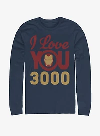 Marvel Iron Man Love You 3000 Icon Face Long-Sleeve T-Shirt