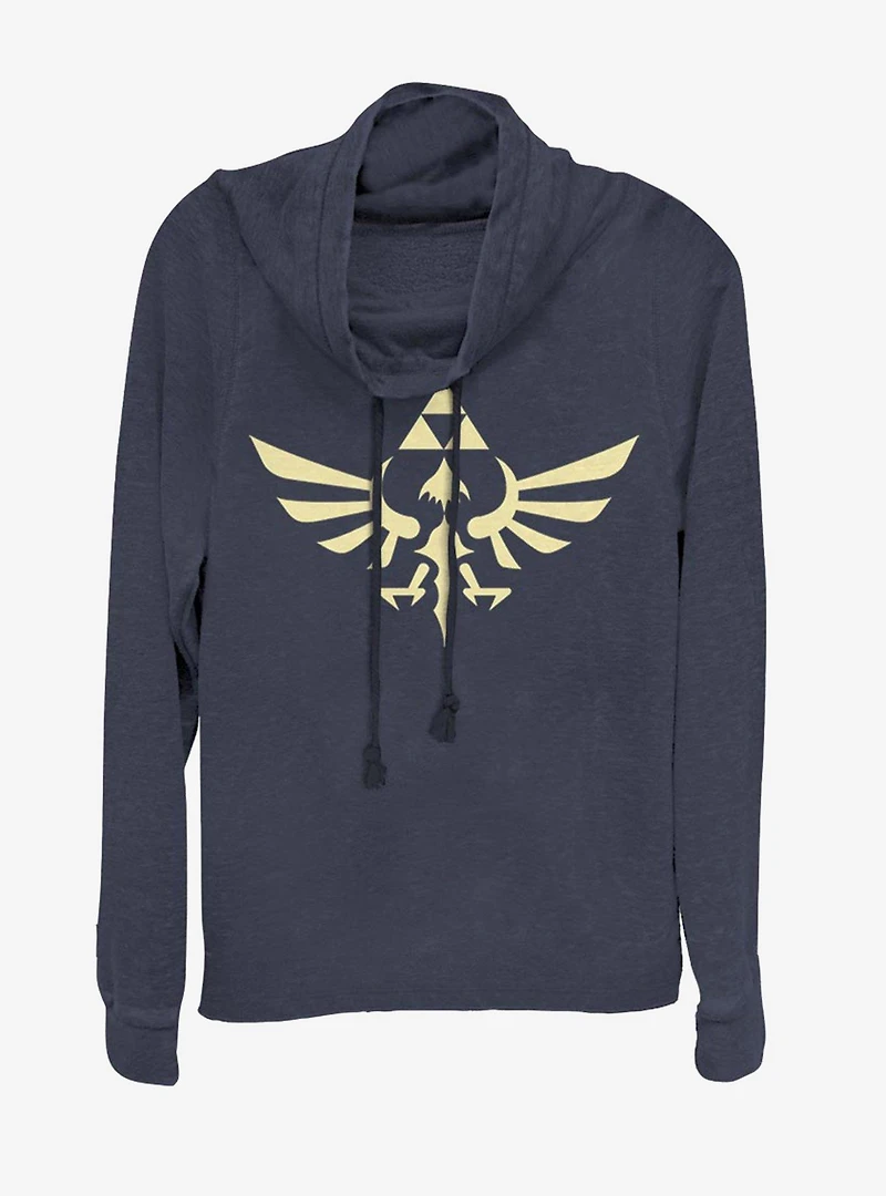 Nintendo Triumphant Triforce Cowlneck Long-Sleeve Womens Top