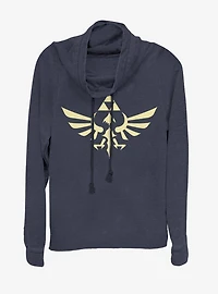 Nintendo Triumphant Triforce Cowlneck Long-Sleeve Womens Top