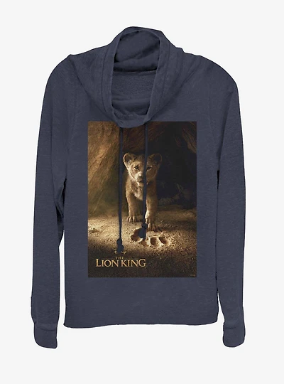 Disney The Lion King 2019 Simba Poster Cowlneck Long-Sleeve Womens Top