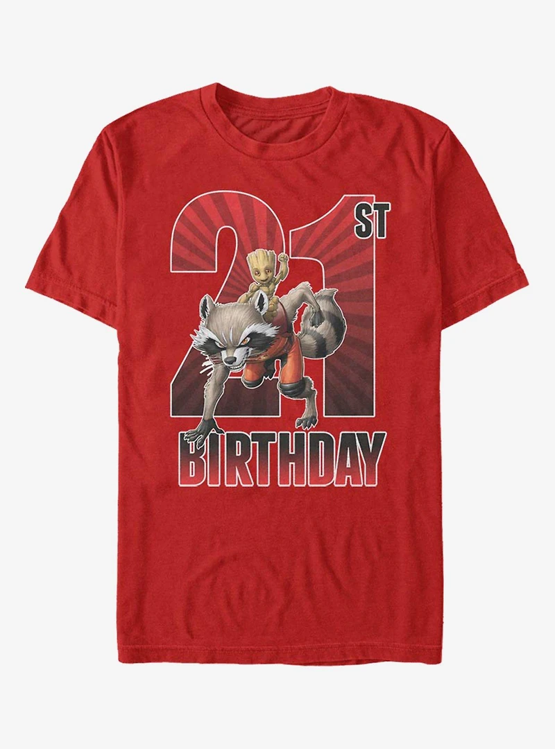 Marvel Guardians Of The Galaxy Groot 21st Birthday T-Shirt
