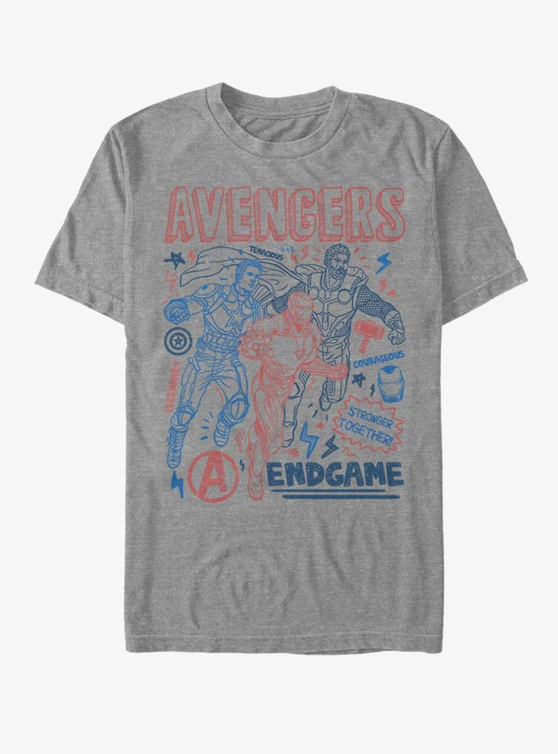 Marvel Avengers: Endgame Earth's Mightiest Doodles T-Shirt