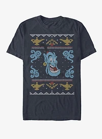 Disney Aladdin Christmas Sweater Genie Pattern T-Shirt
