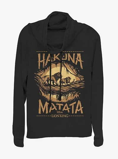 Disney The Lion King 2019 Savannah Poster Cowlneck Long-Sleeve Womens Top