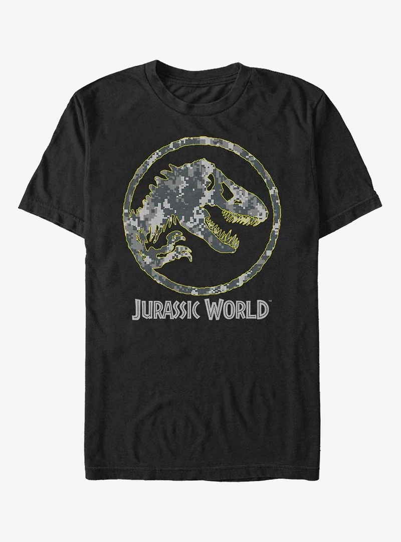 Jurassic Park Camo Yellow Dino T-Shirt