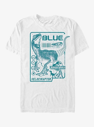 Jurassic Park Raptor Blue Print T-Shirt