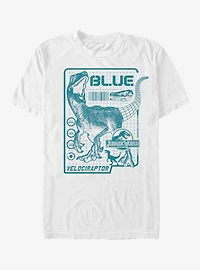 Jurassic Park Raptor Blue Print T-Shirt