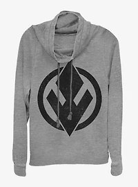 Star Wars Episode IX The Rise Of Skywalker Sith Trooper Solid Emblem Cowlneck Long-Sleeve Womens Top
