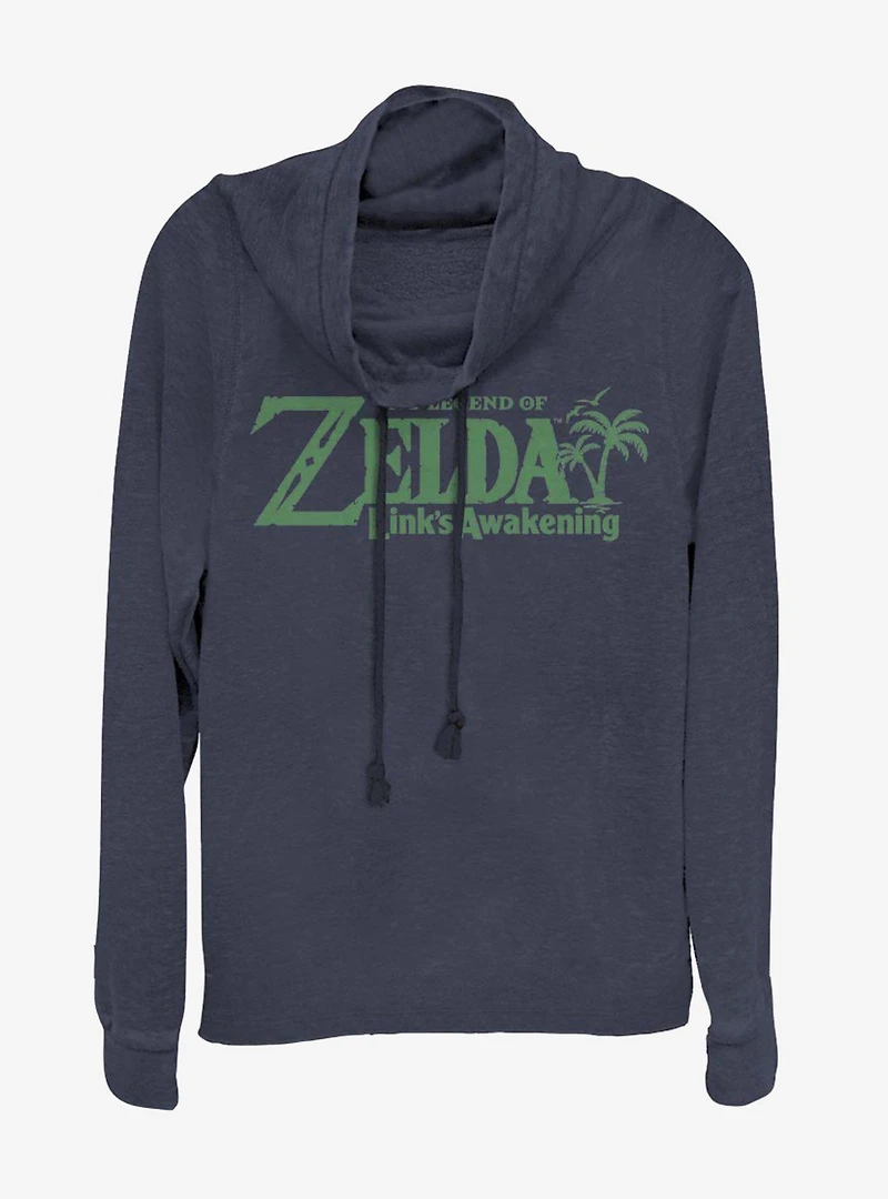 Nintendo Zelda Link's Awakening Logo Cowlneck Long-Sleeve Womens Top