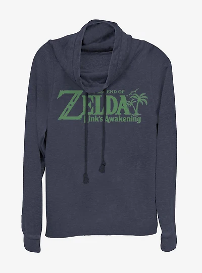 Nintendo Zelda Link's Awakening Logo Cowlneck Long-Sleeve Womens Top