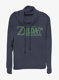 Nintendo Zelda Link's Awakening Logo Cowlneck Long-Sleeve Womens Top