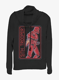 Star Wars Episode IX Rise of Skywalker Red Trooper Retro Sith Cowl Neck Long-Sleeve Girls Top