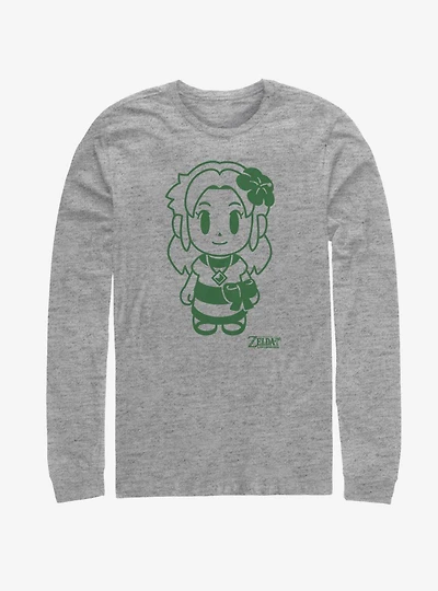 Nintendo The Legend of Zelda: Link's Awakening Marin Avatar Outline Long-Sleeve T-Shirt