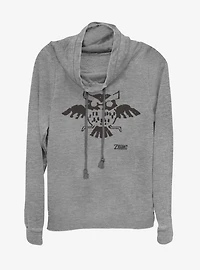 Nintendo The Legend of Zelda: Link's Awakening Owl Glyph Cowlneck Long-Sleeve Womens Top