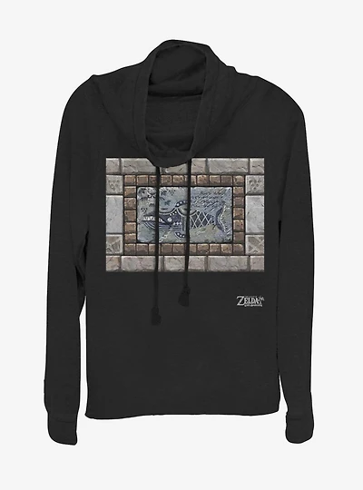 Nintendo The Legend of Zelda: Link's Awakening Whale Tablet Cowlneck Long-Sleeve Womens Top