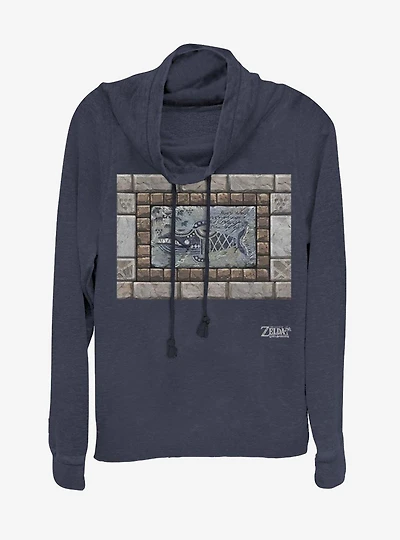 Nintendo The Legend of Zelda: Link's Awakening Whale Tablet Cowlneck Long-Sleeve Womens Top