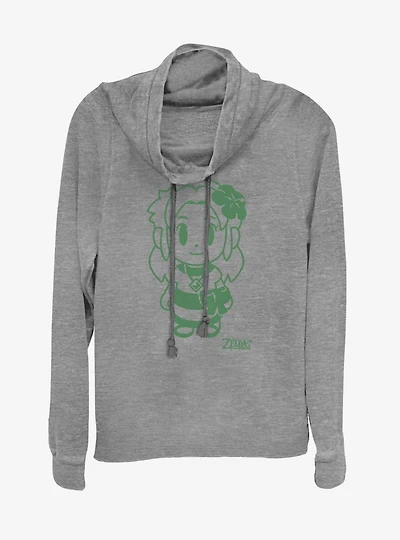 Nintendo The Legend of Zelda: Link's Awakening Zelda Avatar Outline Cowlneck Long-Sleeve Womens Top