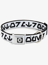 Star Wars Aurebesh Stormtrooper White Gray Black Seatbelt Buckle Dog Collar