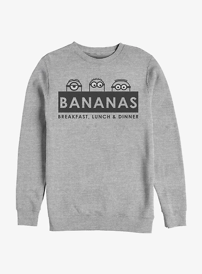 Despicable Me Minions Bananas Breakfast Lunch Dinner Sweatshirt