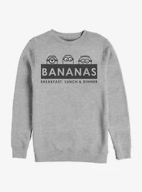 Despicable Me Minions Bananas Breakfast Lunch Dinner Sweatshirt