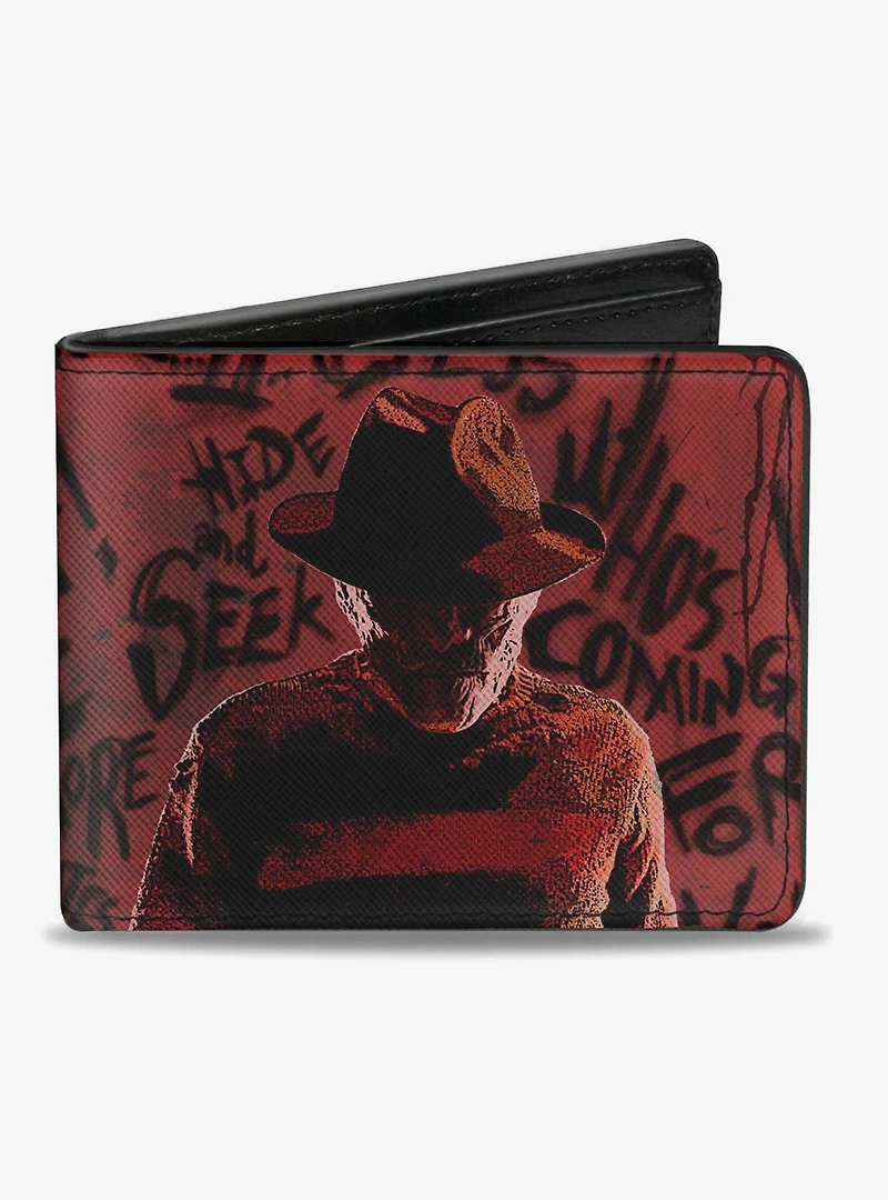 A Nightmare On Elm Street Freddy Pose With Quotes Bi-Fold Wallet