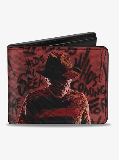 A Nightmare On Elm Street Freddy Pose With Quotes Bi-Fold Wallet