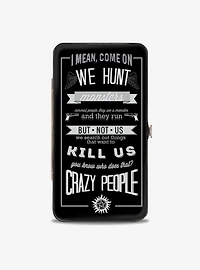 Supernatural Dean Crazy People Quote Winchester Pentagram Hinged Wallet