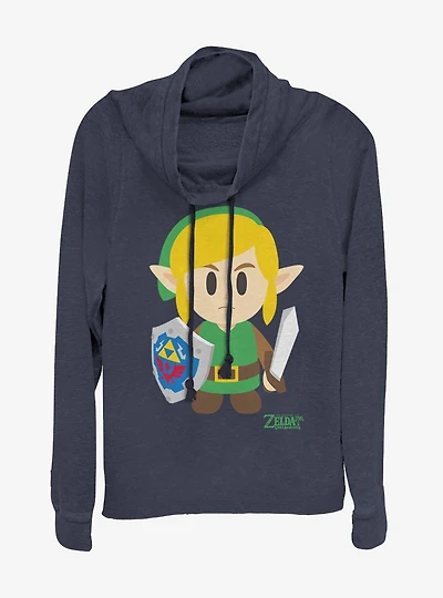 Nintendo The Legend of Zelda: Link's Awakening Link Avatar Color Cowl Neck Long-Sleeve Girls Top