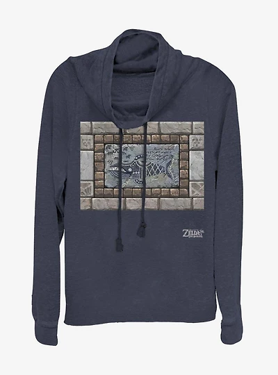 Nintendo The Legend of Zelda: Link's Awakening Whale Tablet Cowl Neck Long-Sleeve Girls Top