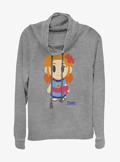 Nintendo The Legend of Zelda: Link's Awakening Marin Avatar Color Cowl Neck Long-Sleeve Girls Top