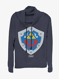Nintendo The Legend of Zelda: Link's Awakening Hylian Shield Cowl Neck Long-Sleeve Girls Top