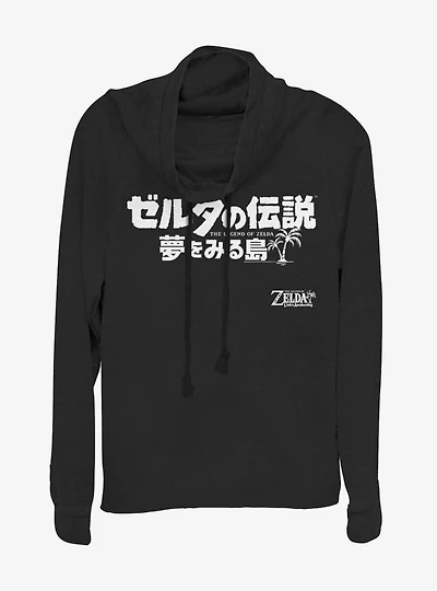 Nintendo The Legend of Zelda: Link's Awakening Japanese Logo Cowl Neck Long-Sleeve Girls Top