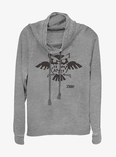 Nintendo The Legend of Zelda: Link's Awakening Owl Glyph Cowl Neck Long-Sleeve Girls Top
