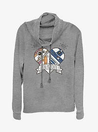 Star Wars BB-8 Heart R2-D2 Cowl Neck Long-Sleeve Girls Top