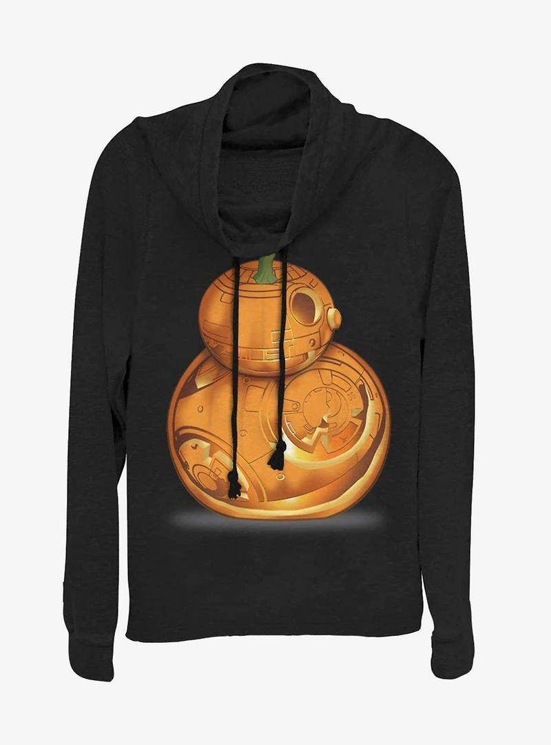 Star Wars Episode VII The Force Awakens BB-8 Pumpkin Cowlneck Long-Sleeve Womens Top