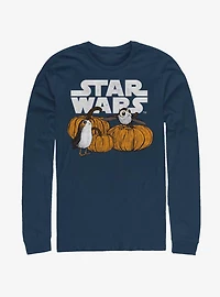 Star Wars Episode VIII The Last Jedi Pumpkin Patch Porg Long-Sleeve T-Shirt