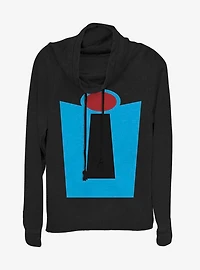 Disney Pixar The Incredibles Vintage Suit Icon Cowlneck Long-Sleeve Womens Top