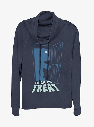 Disney Pixar Monsters University Sulley Trick Or Treat Cowlneck Long-Sleeve Womens Top