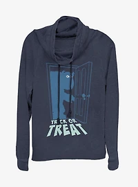 Disney Pixar Monsters University Sulley Trick Or Treat Cowlneck Long-Sleeve Womens Top