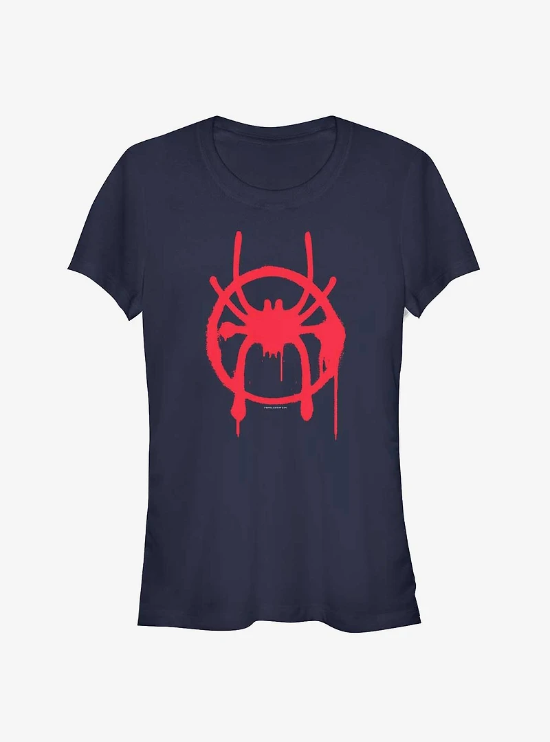 Marvel Spider-Man Spider-Verse Miles Symbol Womens T-Shirt